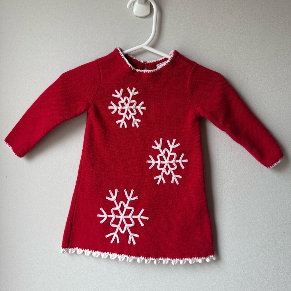 Hanna Anderson Red and White Snowflake Dress size 3-6 months